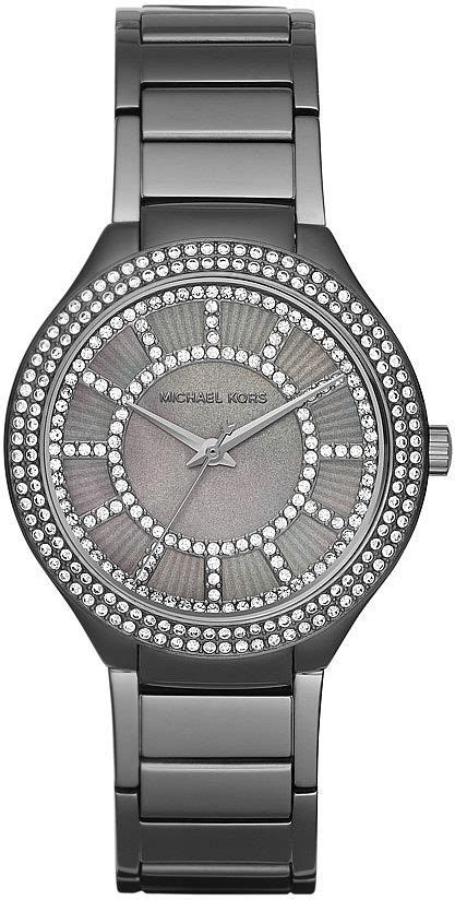 michael kors kerry pave gunmetal watch|Michael Kors leather watch.